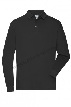Siyah Polo Yaka Uzun Kollu Sweatshirt