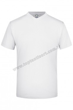 V Yaka Basic T-Shirt Beyaz