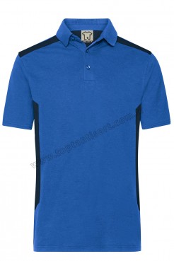 Polo Yaka İki Renkli Mavi Tişört 