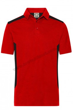Polo Yaka Garnili Kırmızı İş Tişörtü